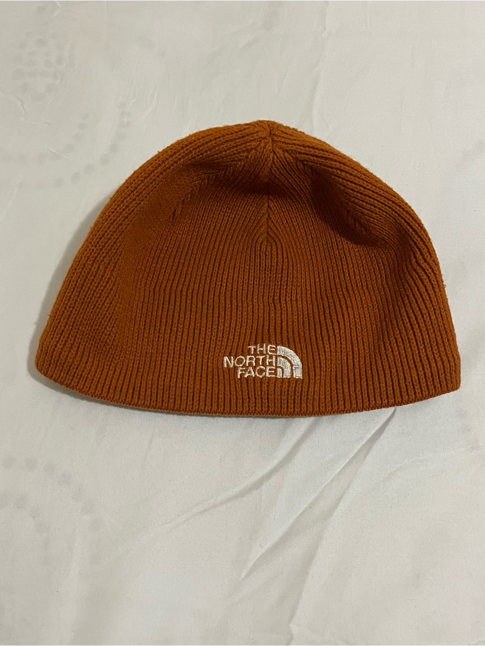 The North Face Men's Rust Orange Rib Knit Beanie